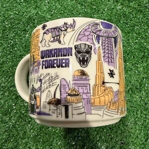 ☕️Starbucks Wakanda Been There Series Ceramic Mug - Purple & Gold Graphic